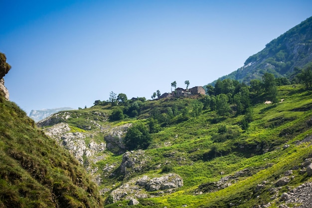 Bulnes village Picos de Europa Asturias Spain