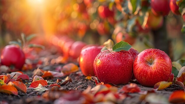 a bunch of apples that are on the ground