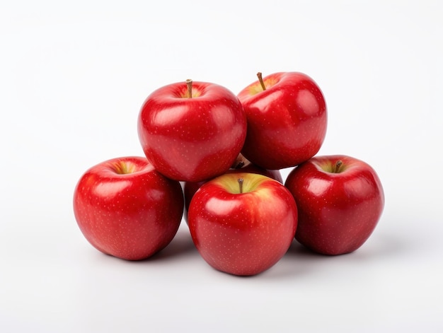 a bunch of apples on white background