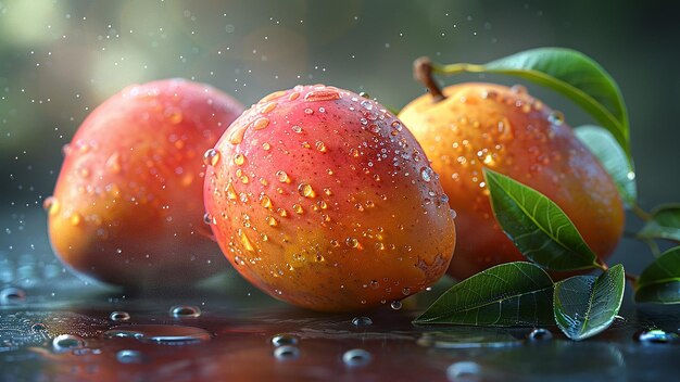 Photo a bunch of apples with water drops on them