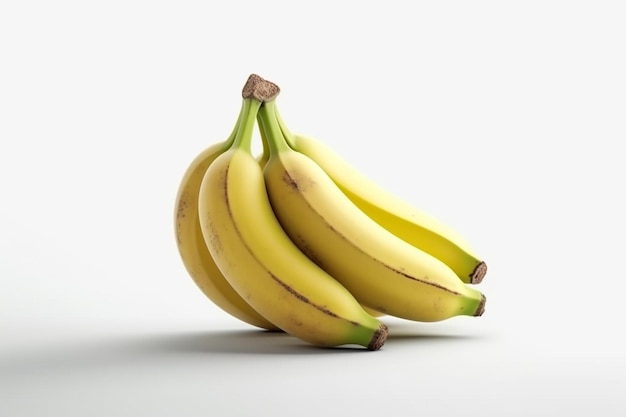 A bunch of bananas are sitting on a white surface.