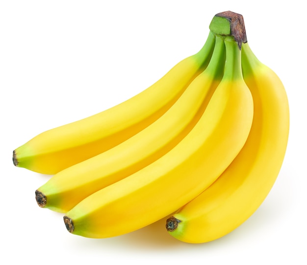 Bunch of bananas isolated on white background. Ripe bananas.