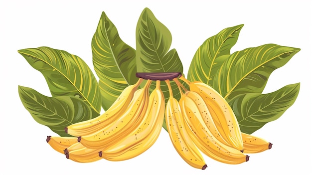 Bunch of bananas isolated on white backgroundvector illustration concept Generate Ai