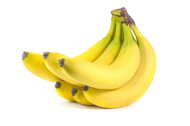 Bunch of bananas isolated on white surface