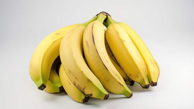 A bunch of bananas on a white background