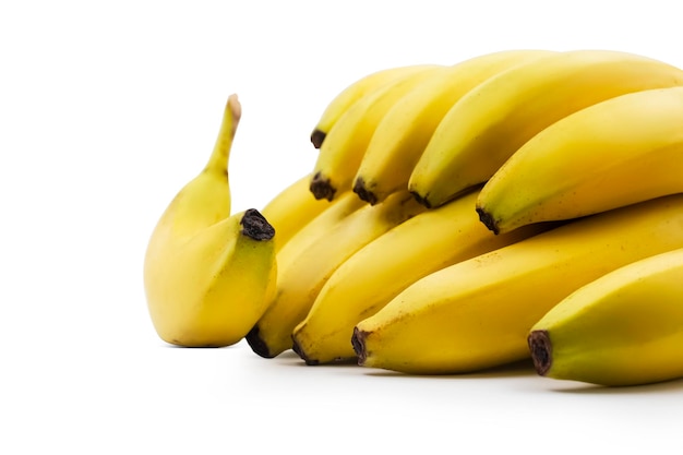 bunch of bananas on white background