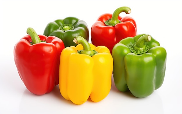 Bunch of bell pepper isolated on white background