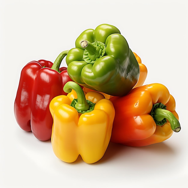 bunch of bell pepper on white background