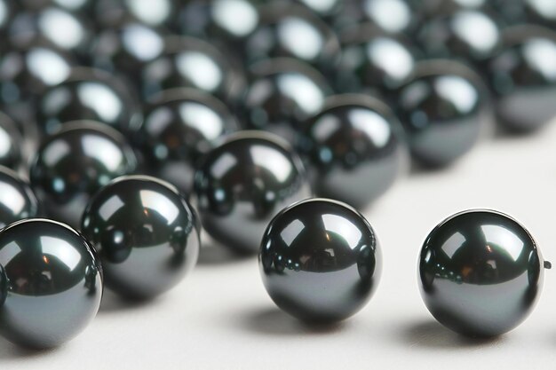 Photo a bunch of black glass balls with a cross on the top