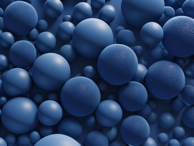 Photo a bunch of blue balls with bubbles on them a raytraced image by onpob