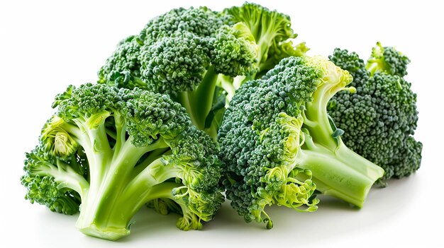 a bunch of broccoli is shown on a white background