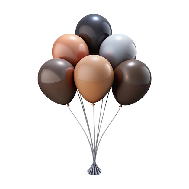 Photo a bunch of brown and brown balloons with a black one that sayseasteron it