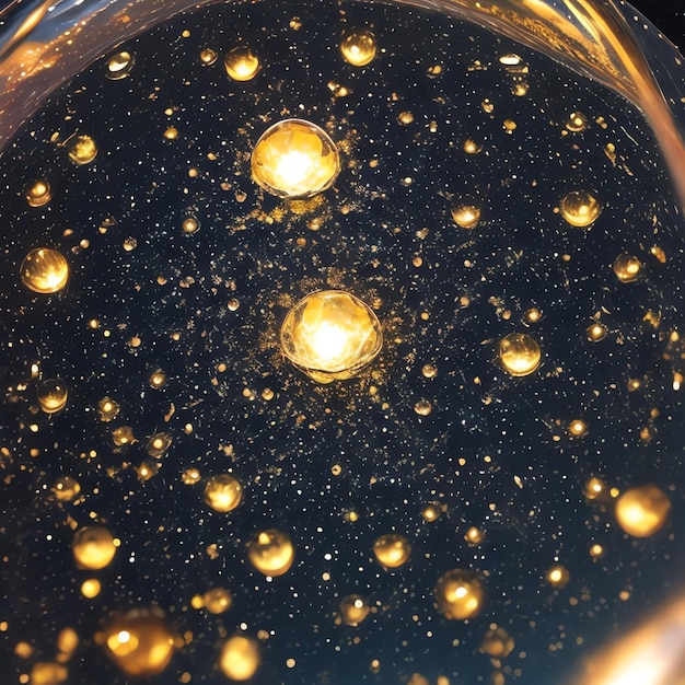 Photo a bunch of bubbles that are on a black surface