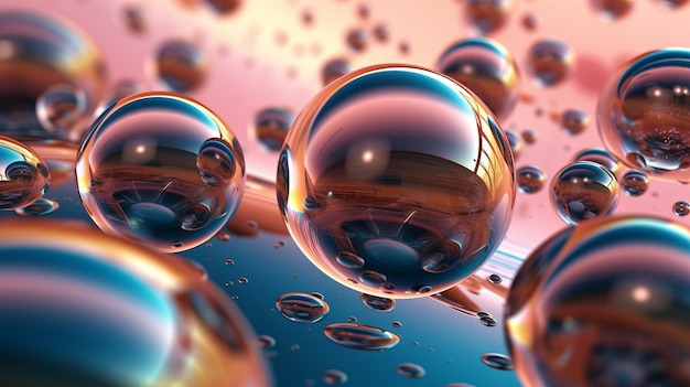 A bunch of bubbles that are floating in the air Generative ai