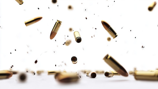 Photo a bunch of bullets falling from the sky