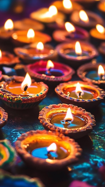 Photo a bunch of candles that are on a table