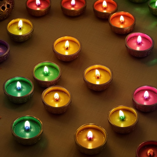 Photo a bunch of candles that are on a table