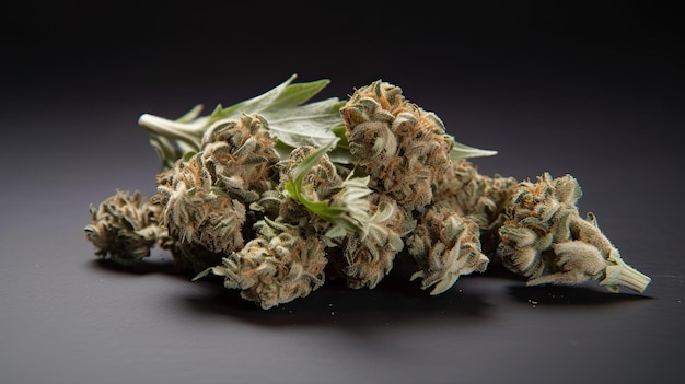 A bunch of cannabis on a black background