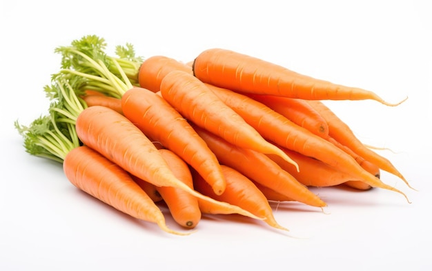 Bunch of carrots isolated on white background