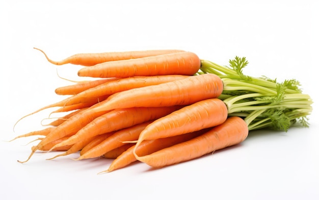 Bunch of carrots isolated on white background