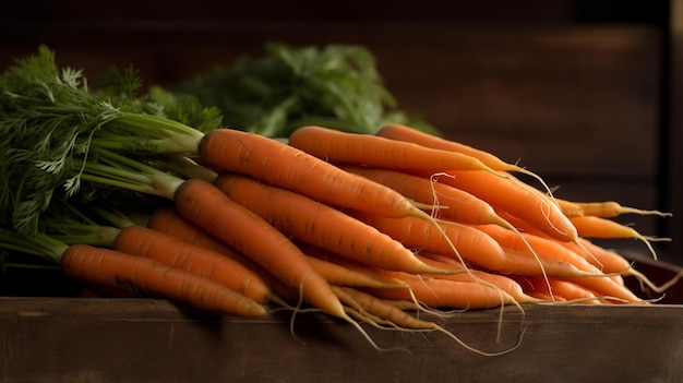 A bunch of carrots with the word carrots on the top