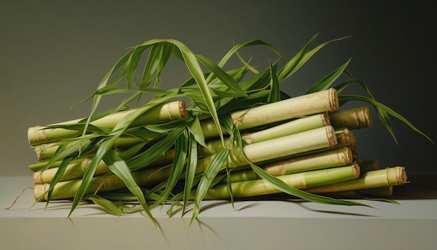 a bunch of celery that is laying on a table