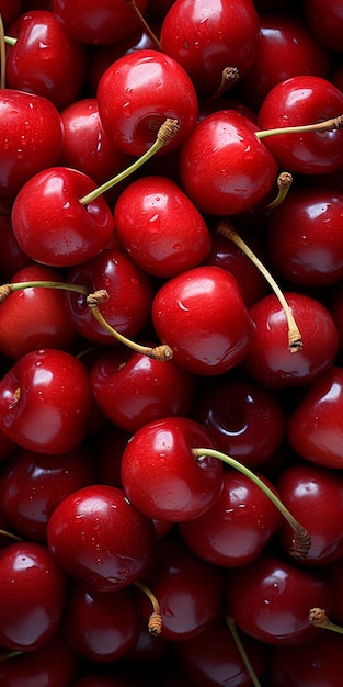 A bunch of cherries with the word " on it