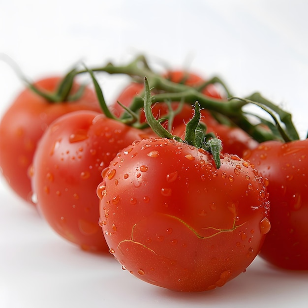 a bunch of cherry tomatoes with water drops on them