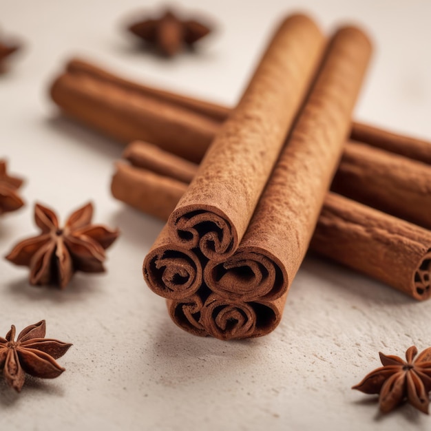 a bunch of cinnamon sticks with a star shaped decoration on the top