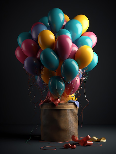 A bunch of colorful balloons are being blown up in the air.