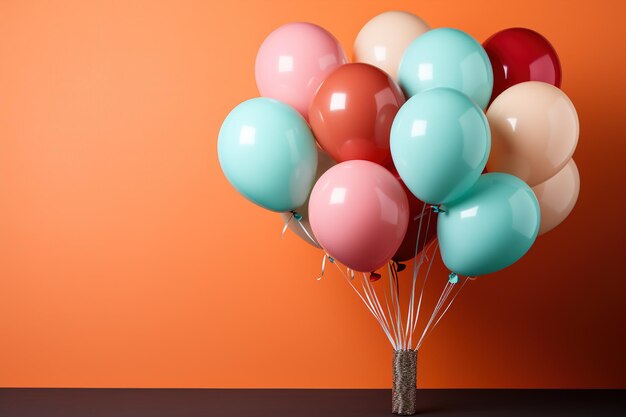 Bunch of colorful balloons over a seamless background Generative AI