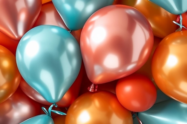 A bunch of colorful balloons