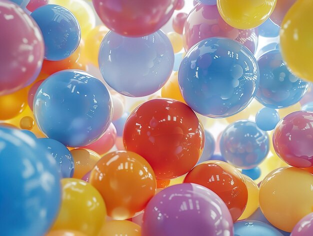 Photo a bunch of colorful balls that are in a pile