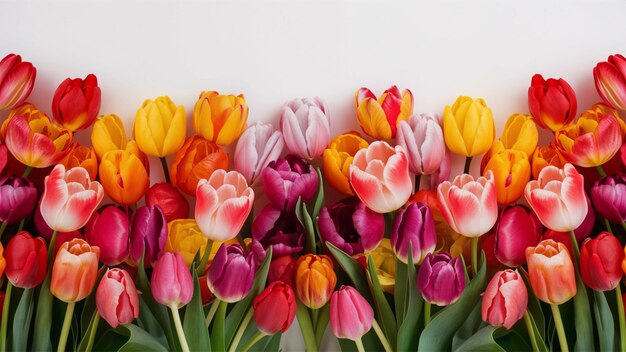 a bunch of colorful flowers with a white background