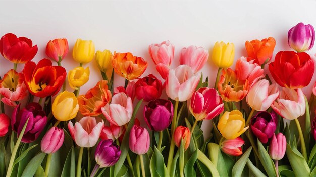 a bunch of colorful flowers with the word tulips on them