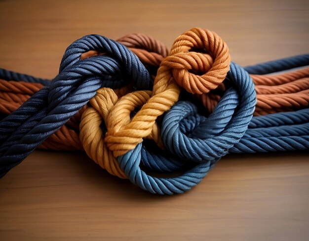 a bunch of colorful ropes tied together in a decorative knot AI generated