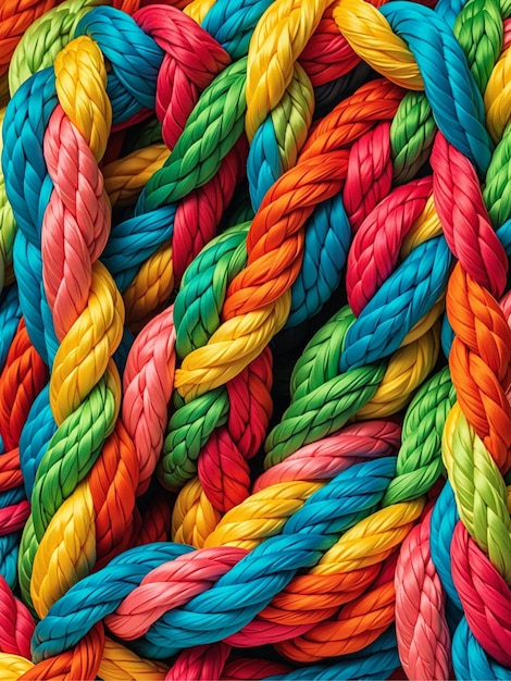 a bunch of colorful ropes