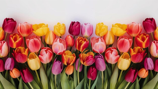 a bunch of colorful tulips with the word tulips on them