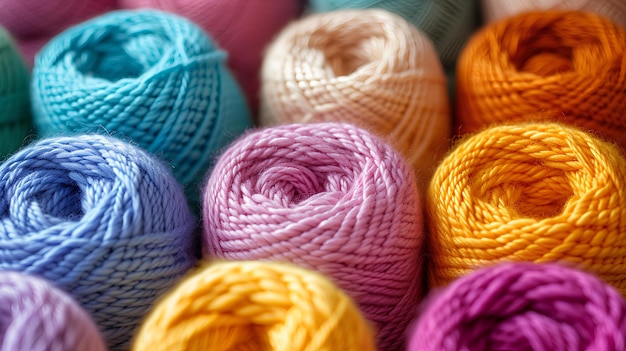 A bunch of colorful yarns