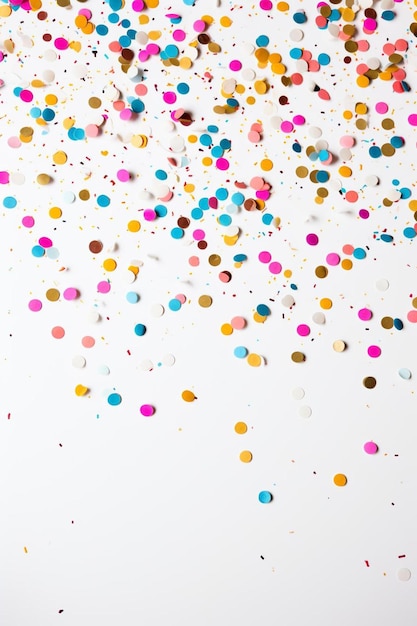 Photo a bunch of confetti sprinkles on a white surface