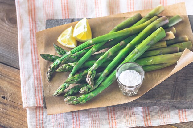 Bunch of cooked asparagus