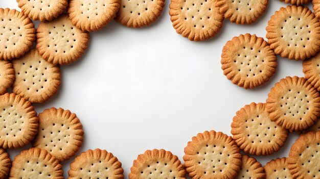 Photo a bunch of cookies with the words  crackers  on the bottom