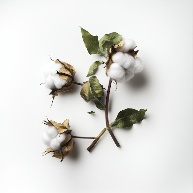 Photo a bunch of cotton is shown with a white background