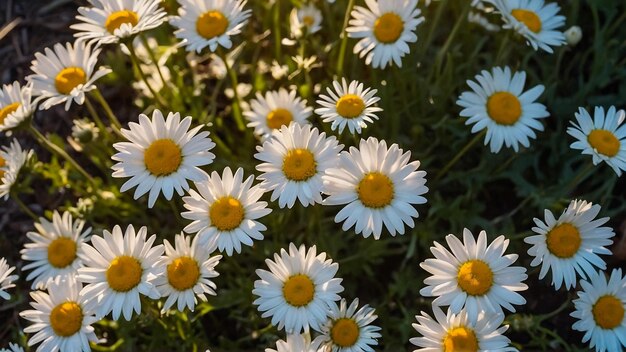 Photo a bunch of daisies are in a field of grass