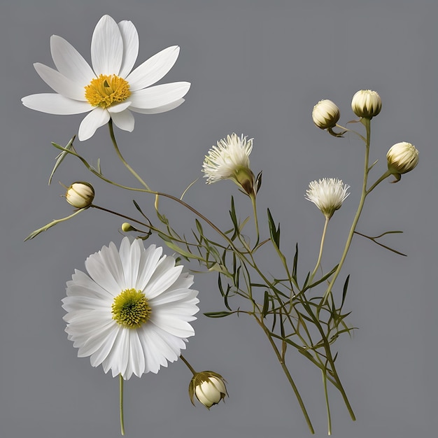 Photo a bunch of daisies are shown with a white flower in the middle