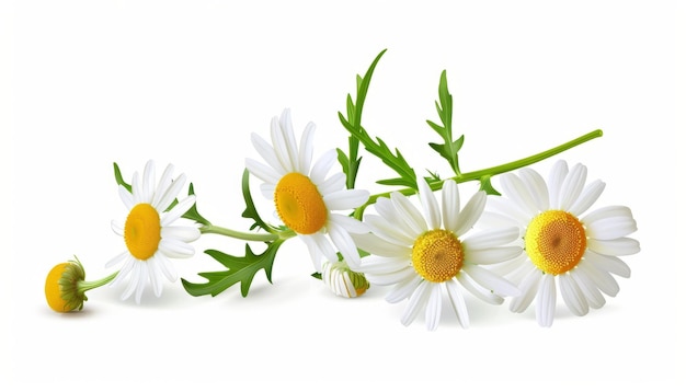 Photo a bunch of daisies are on a white background