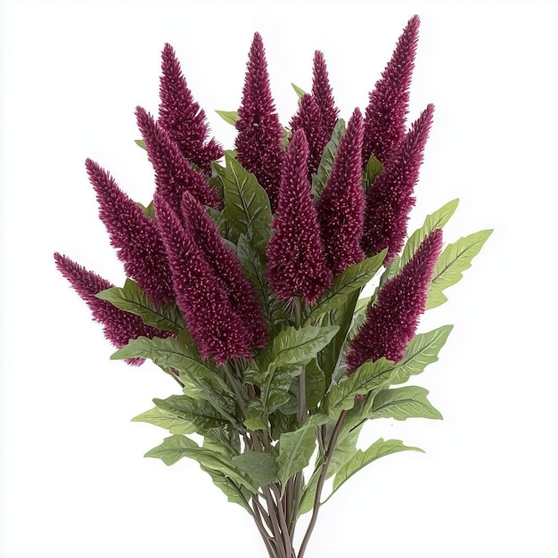 Photo a bunch of deep purple artificial amaranth flowers