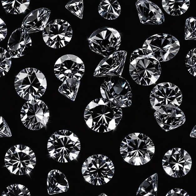 Photo a bunch of diamonds are on a black background