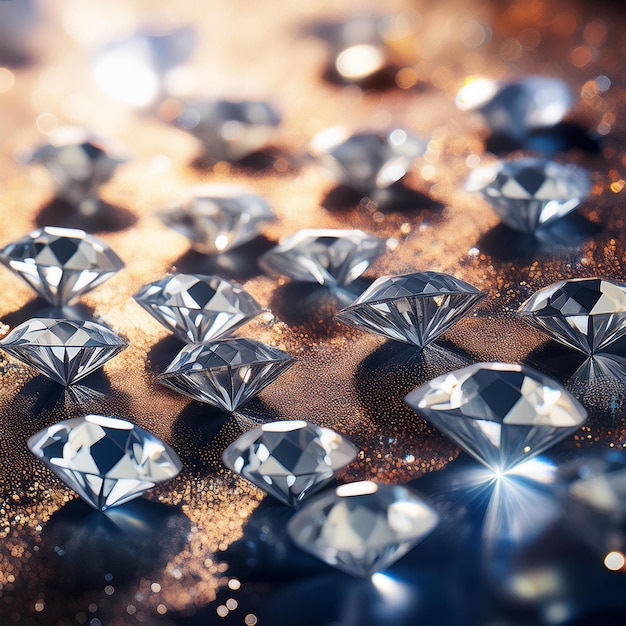 Photo a bunch of diamonds are laying on a table