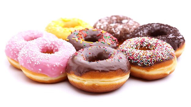 a bunch of different donuts with different flavors on them